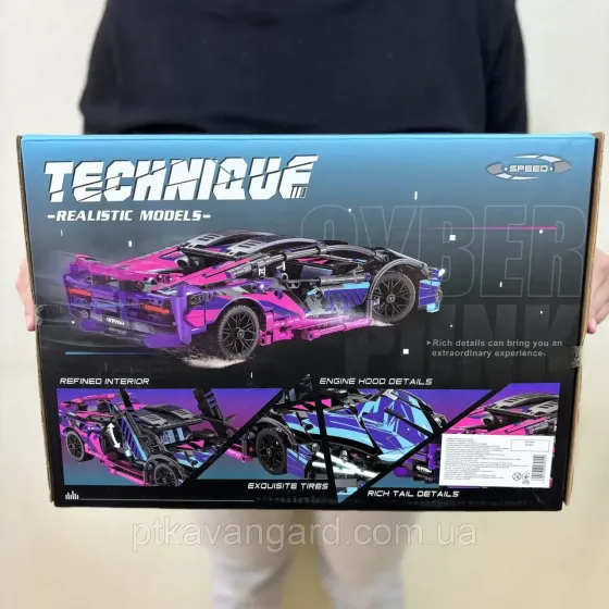 Автоконструктор Lamborghini спорткар автомобиль киберпанк 1280 деталей Technic 7604 неоновый Хмельницкий