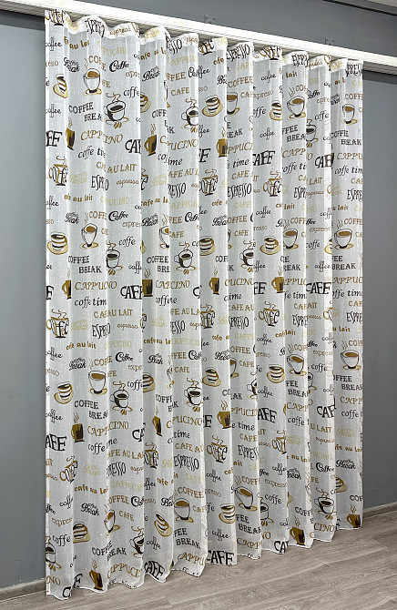 Тюль VR-Textil 1792т Льон Молочний з коричневим 250х270 см (42-0941) Київ - фото 3