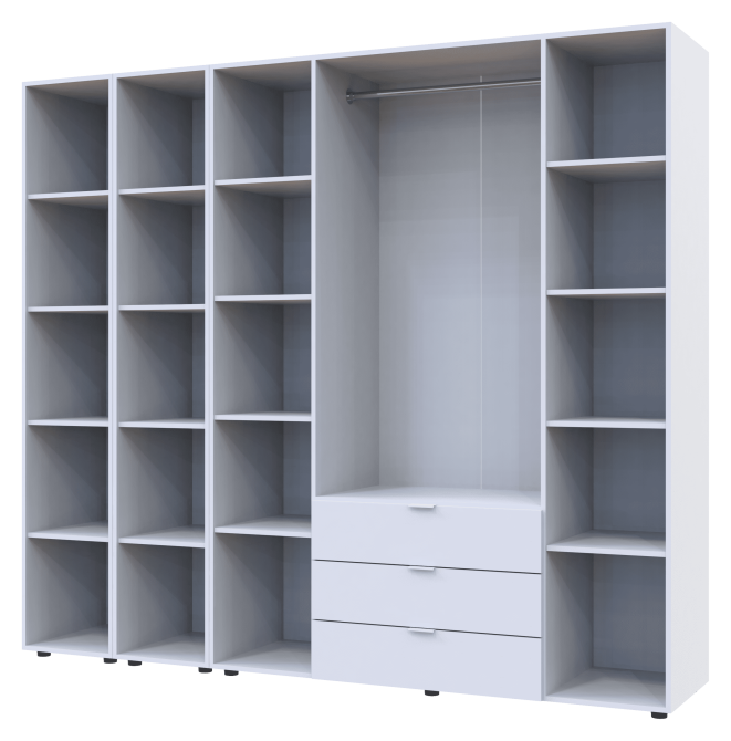 Комплект шаф для одягу Doros Гелар (3 шт.) 231,4х49,5х203,4 см Білий (DRS-011175) Львів - фото 4