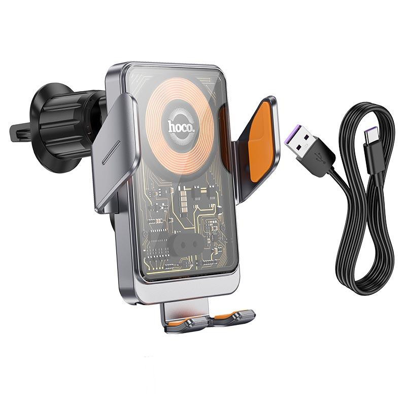 Автотримач для телефона з БЗП HOCO HW7 Transparent Discovery Edition wireless fast charging car holder(air Одеса - фото 6