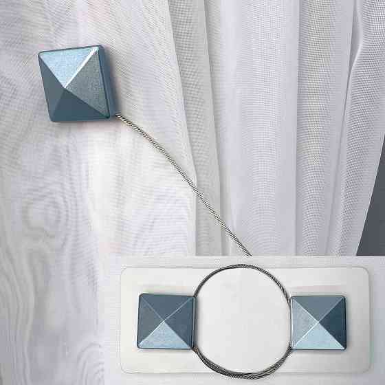 Магниты для штор и гардин Квадрат набор 2 шт Голубой (81-131) Киев