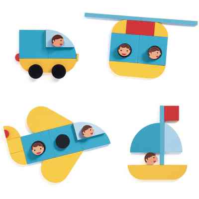 Настільна гра Djeco Набір дерев'яних геометричних фігур Ze Geo Vroom (DJ06436) Вінниця