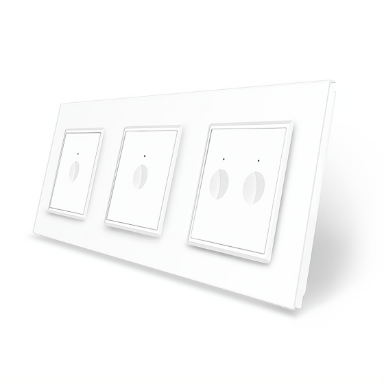 LIVOLO Сенсорний вимикач Sense 4 сенсора (1-1-2) Livolo білий скло (VL-C7FC1/FC1/FC2-6WP) Коломия