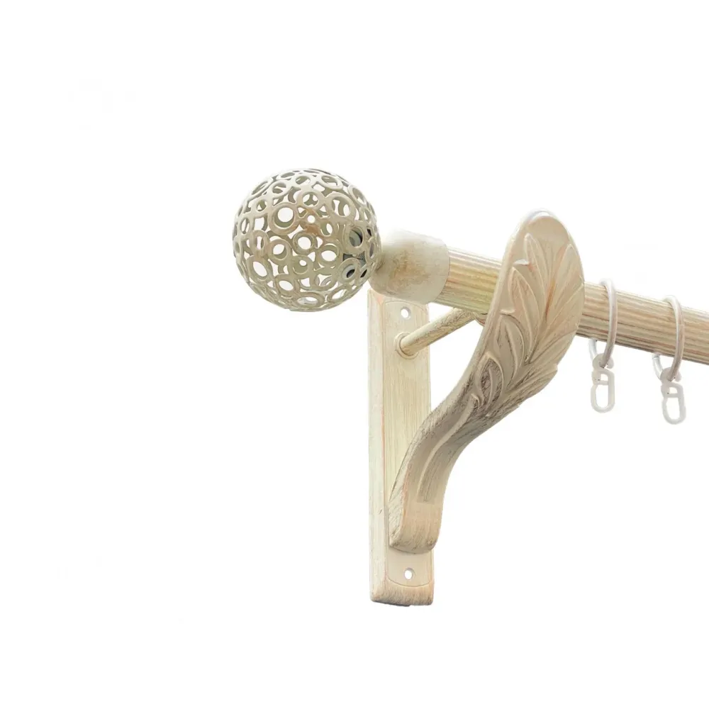 Карниз Orvit Савона металевий однорядний ретро рифлена труба кільце металеве Біле Золото 25 мм 160 см (00-00021687) Львів - фото 1