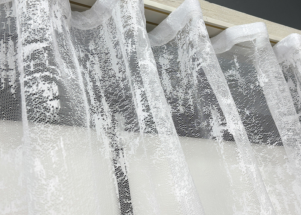 Тюль жаккард VR-Textil № 1860т Арка на кухню цвет белый 400х150 см (53-0078) Киев - изображение 7