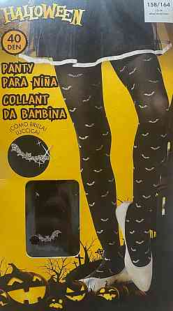 Дитячі колготки Кажани з блискітками на Хелловін 40 den 158-164 на 12-14 років чорний Київ
