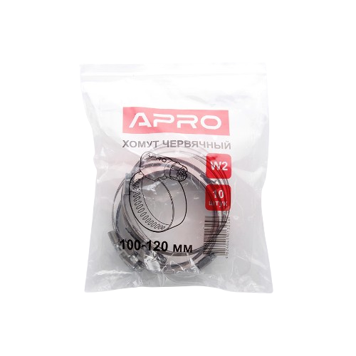 Хомут черв'ячний нержавіюча сталь 80-100мм W2 10 шт/уп APRO Житомир - изображение 3