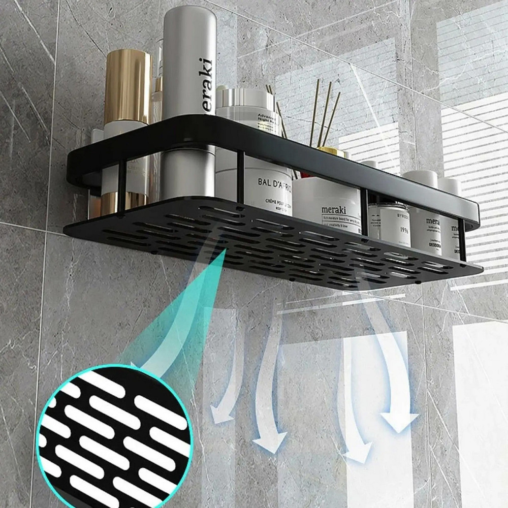 Металева полиця для ванної (30х13х4,5 см), до 10кг Bathroom shelf / Навісний органайзер для ванної кімнати Київ - фото 5
