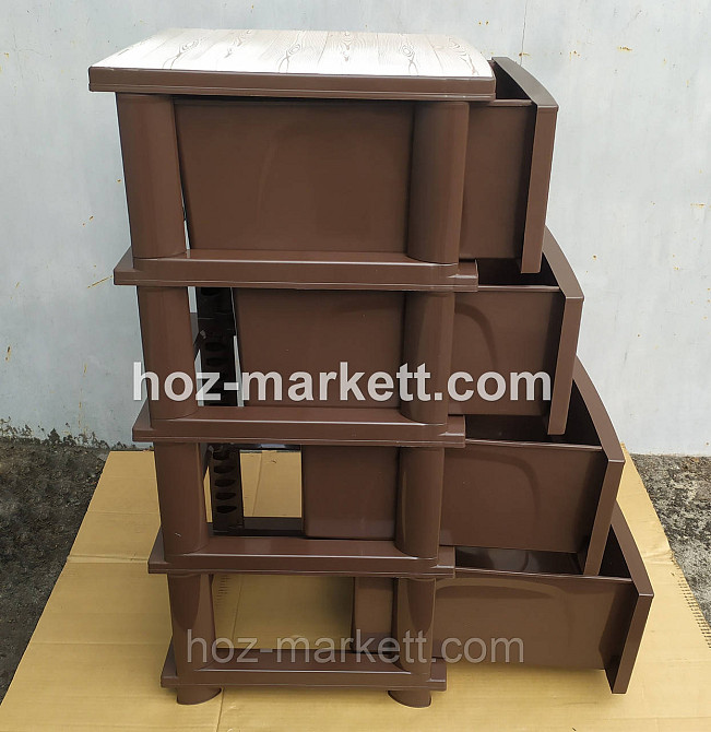 Комод пластиковий на 4 ящики коричневий "Дерево" Харків - фото 3