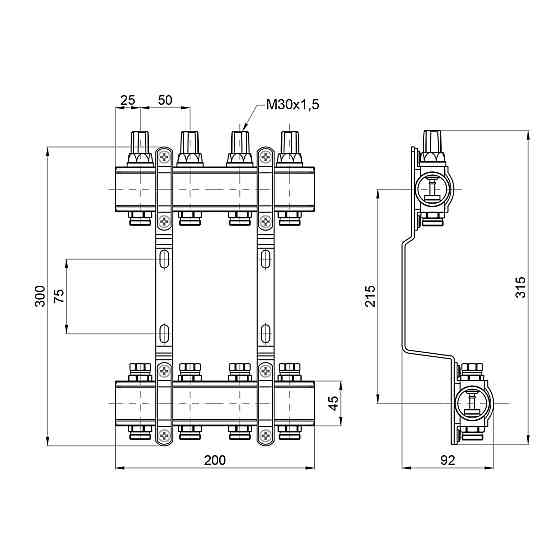 Колектор Thermo Alliance Forte 1" 4 виходи SF002W4 Київ