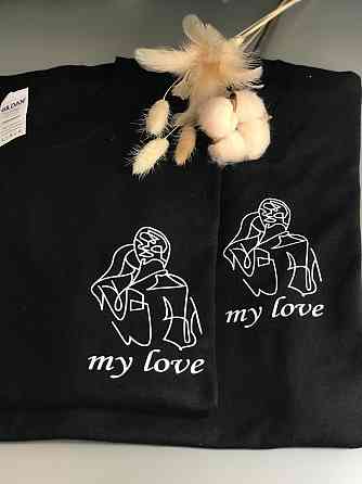 Парные футболки для парня и девушки с абстрактным принтом MY LOVE XXL, XXL, индивидуальный Черновцы