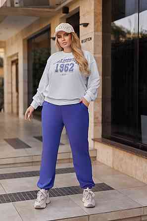 Спортивний жіночий костюм двонитка "Mason" | Норма і батал | Розпродаж моделі Фіолетовий, 46-48 Київ