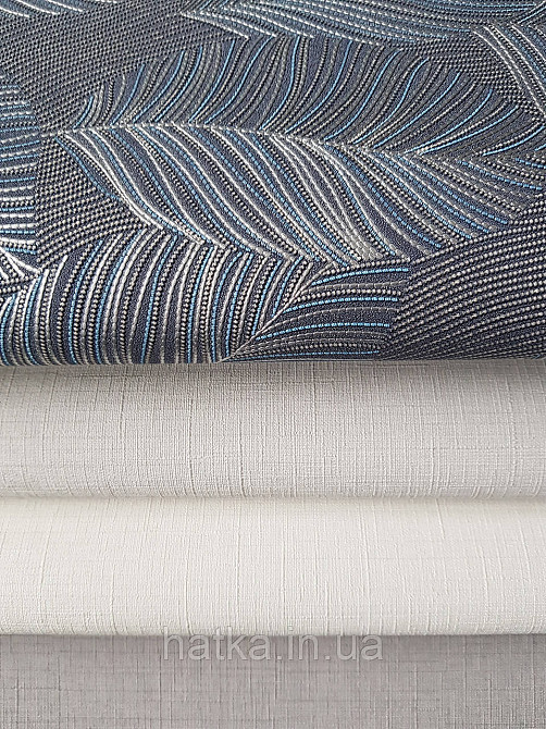 Шпалери метрові вініл на флізелін Erismann Nature soul листя структурні сині сірі сріблясті 3д Київ - фото 3