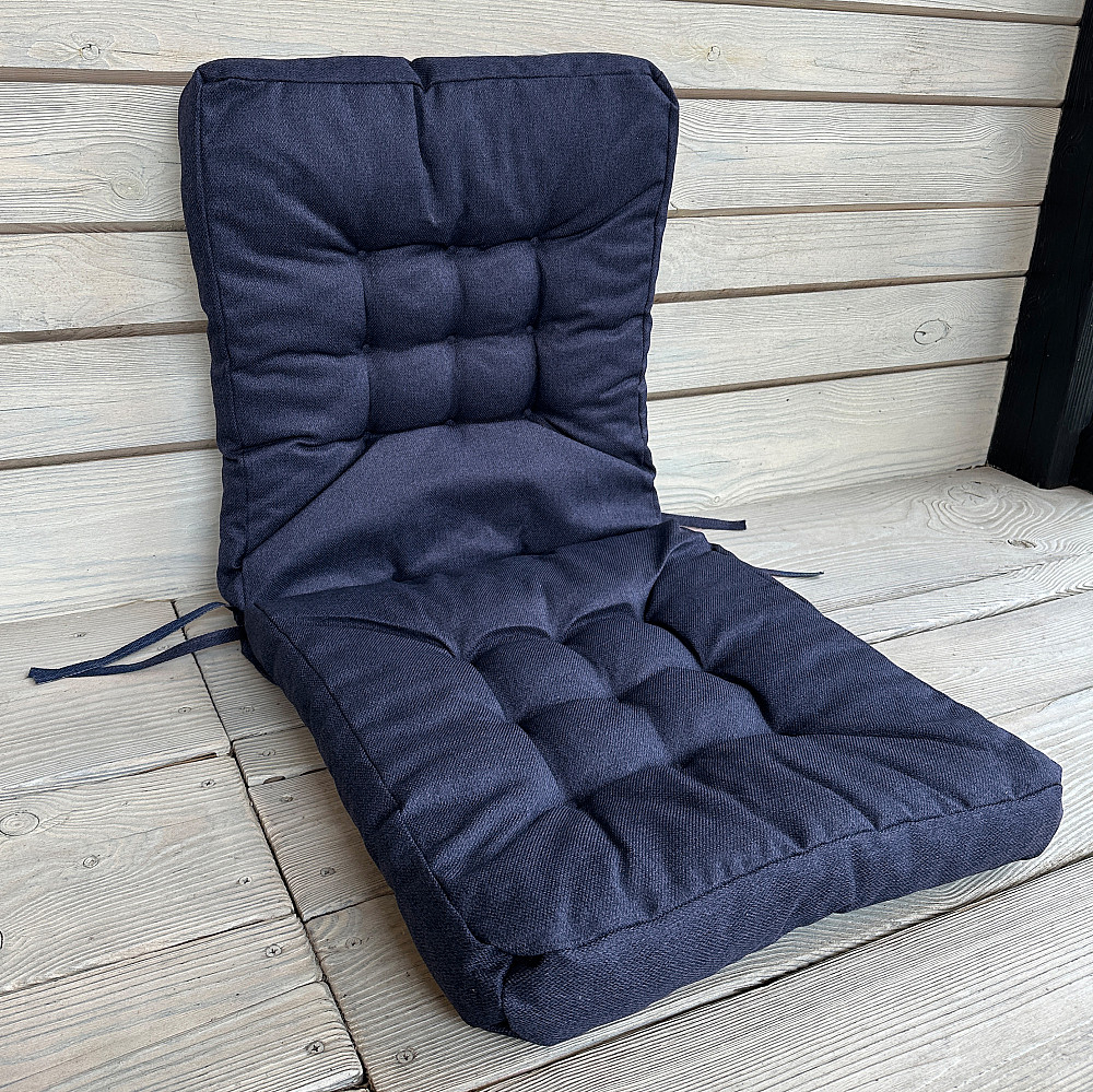 Подушка для стільців (50x120х8 см) подвійна Decorator Мальмо колір темно-синій 84-150 Київ - фото 1