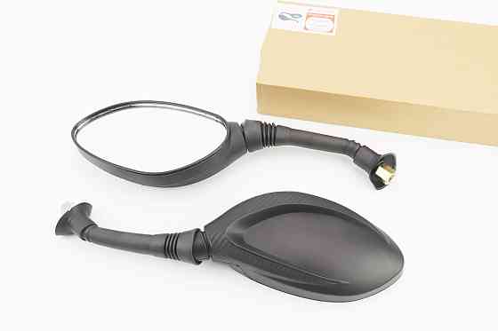 Дзеркала к-кт DIO- чорні з карбонової вставкою "краплі", м8 "довга ніжка в чохлі гумовому" (ССС - знак якості), від 10шт -10% Київ