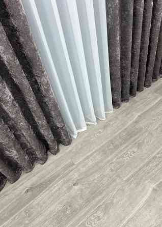 Шторна преміум тканина шеніл однотонний, колекція "VELMIRA Rich" колір сіро-коричневий 1928ш Київ