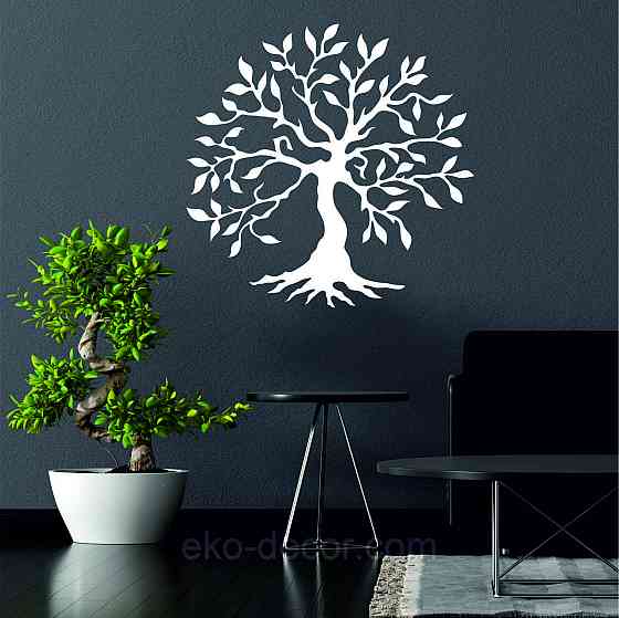 Декоративне настінне Панно «Дерево серце» Декор на стіну 90*42 см, Білий Київ