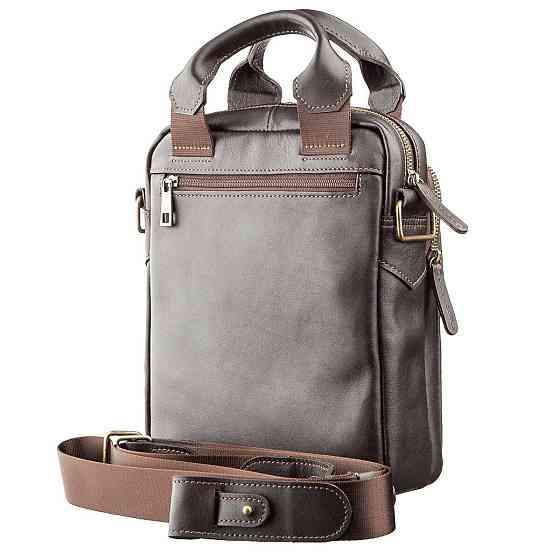 Сумка чоловіча SHVIGEL 11183 в гладку шкіру Коричнева Київ