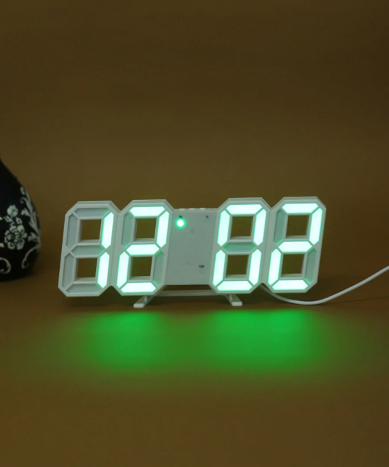 Електронний настільний годинник LY-1089 з LED-дисплеєм, будильником, календарем та зеленим індикатором Одеса - фото 11