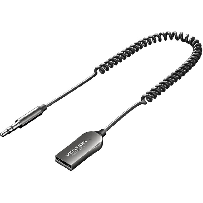 Автомобільний аудіоприймач AUX TRS 3.5мм USB Bluetooth 5.4 Coiled Cable 1.5M Gray Zinc Alloy Вінниця - фото 1