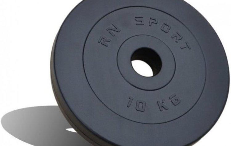 Штанга олімпійська на 75 кг Гантелі, гирі, штанги і диски з пластиковим покриттям Київ - фото 7