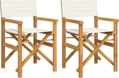 Косметологічне Крісло Syfax Krzesła reżyserskie 2szt. Składane kremowe lite drewno tekowe 4714008512 Киев