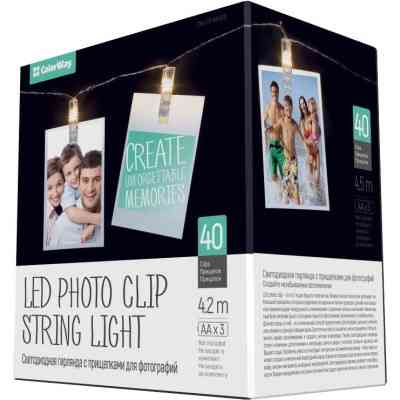 Гірлянда ColorWay 40 LED, 4.2м, з прищіпками (CW-LCP-40L42B) Вінниця