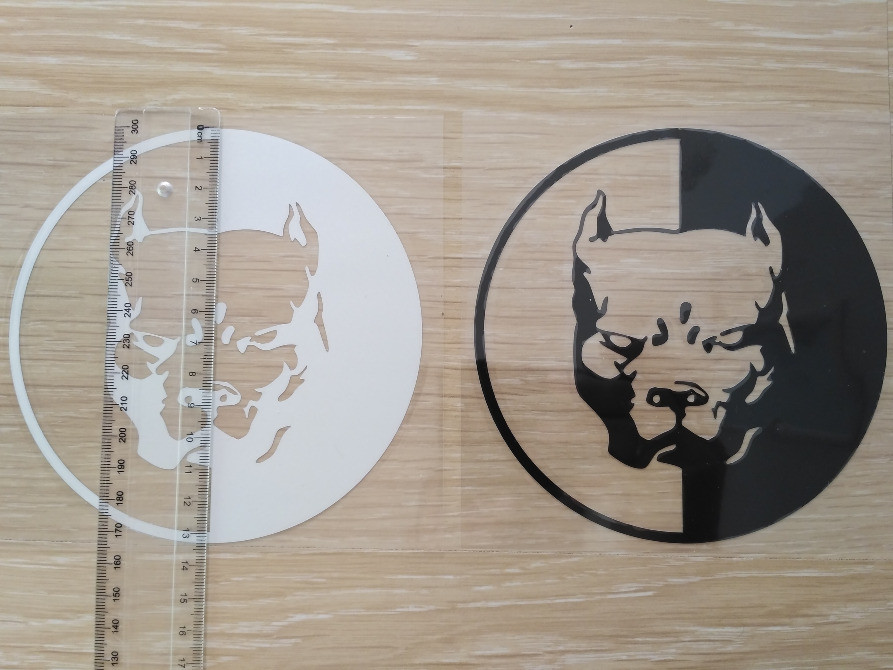 Наклейка на авто Пітбуль Велика Біла світловідбивка Київ - фото 5