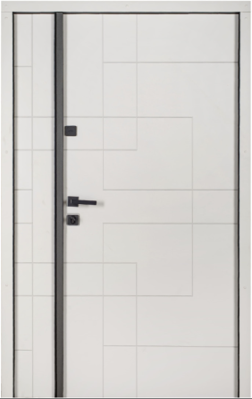 Двері вхідні Артіз ПРЕСТИЖ Ескада 26 RAL 1450 з чорним молдингом / Біле дерево ПВХ 1200х2050 мм Київ