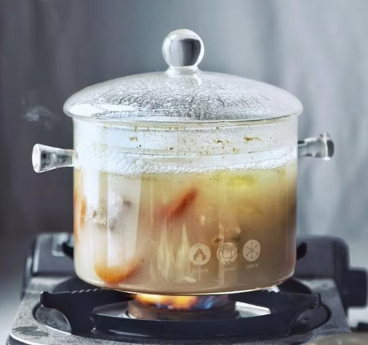 EB-19007 Стеклянная кастрюля с крышкой 2,0 л из жаропрочного боросиликатного стекла, прозрачная Одесса - изображение 2