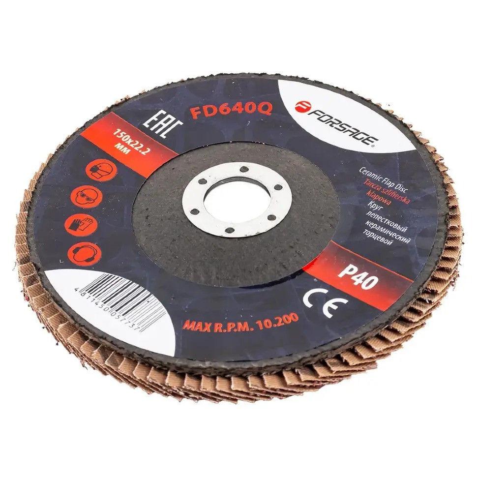 Круг лепестковый торцевой, P 40, 150 х 22.2 мм Forsage F-FD640Q Одесса - изображение 1