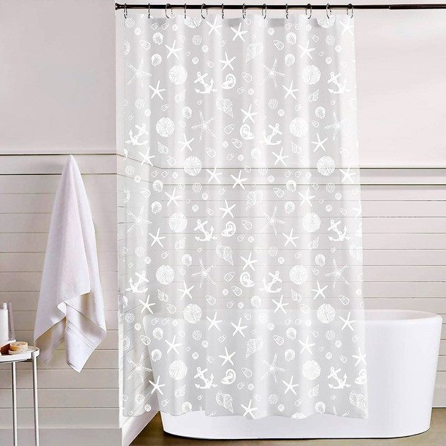 Шторка для ванной и душа 180x180 см водонепроницаемая,штора для душевой и ванной комнаты с крючками,прозрачная Каменец-Подольский - изображение 6