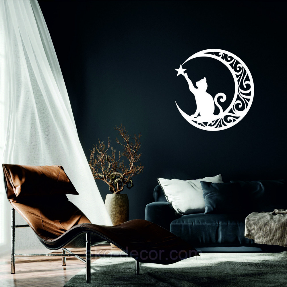 Декоративне настінне 3D Панно «Кіт» Декор на стіну з об'ємом Київ - фото 1