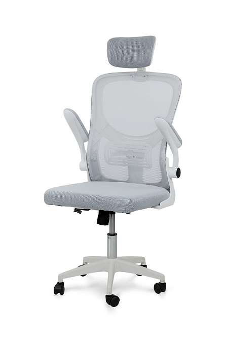 Стілець офісний Тонус, світло-сірий/білий Киев - изображение 4