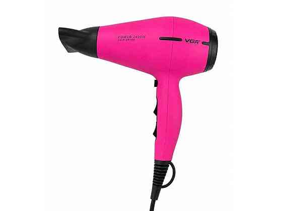 Фен 2400Вт професійний для волосся V-457 PINK, 2 швидкості, 3 температурні режими ТМ VGR Київ