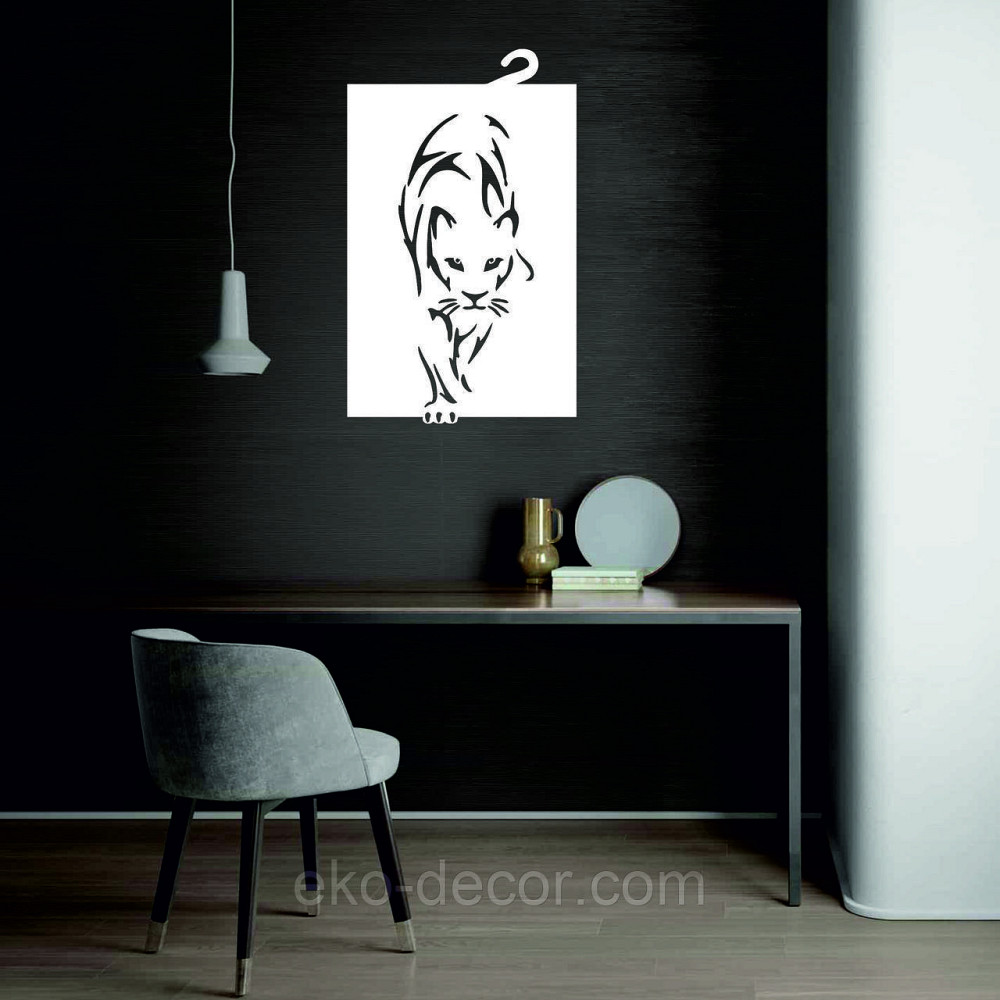 Декоративне настінне Панно «Пантера», Декор на стіну 90*55 см, Білий Київ - фото 3