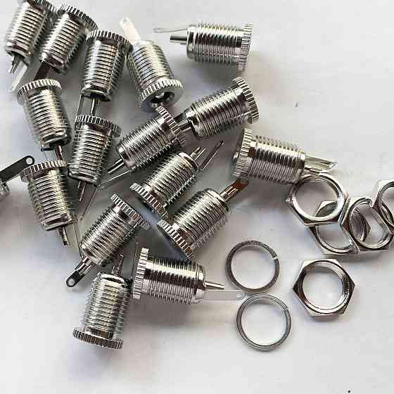 Разъем питания DC099 с резьбой, 5 шт, металл Киев