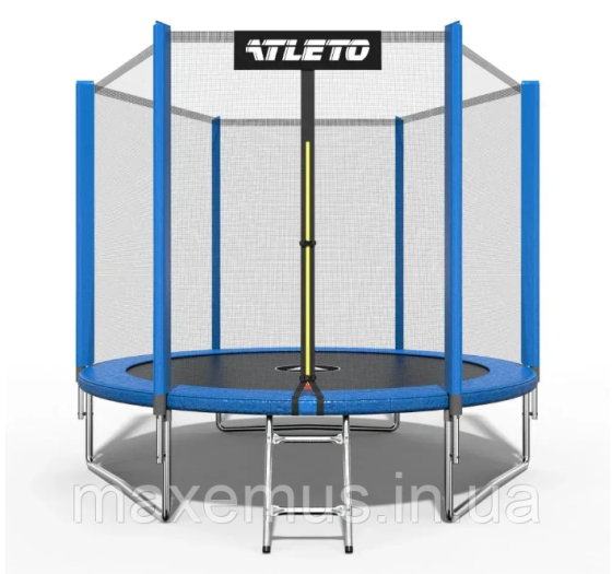 Батут детский на 312 см с защитной сеткой и лестницей батут для детей садовый синий Мостиска