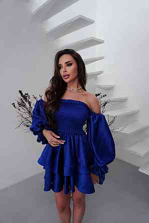 Женское привлекательное стильное праздничное платье королевский атлас Синий Одесса