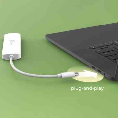 Концентратор J5create USB-C to 4xUSB-C 3.2 10Gbps white (JCH345EW-N) Винница