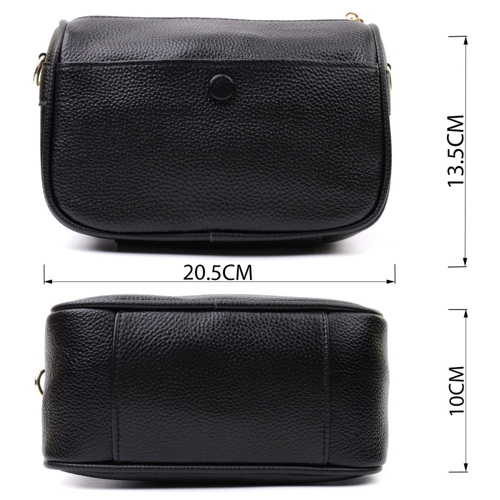 Сумка кросс-боди для женщин на каждый день из натуральной кожи Vintage 22590 Черная Киев - изображение 3