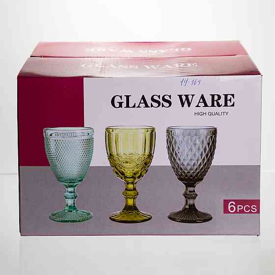 Набір келихів для вина 6 штук 340 мл винні келихи на ніжці скляні фужери для вина подарункові HP-19-165 Коломыя