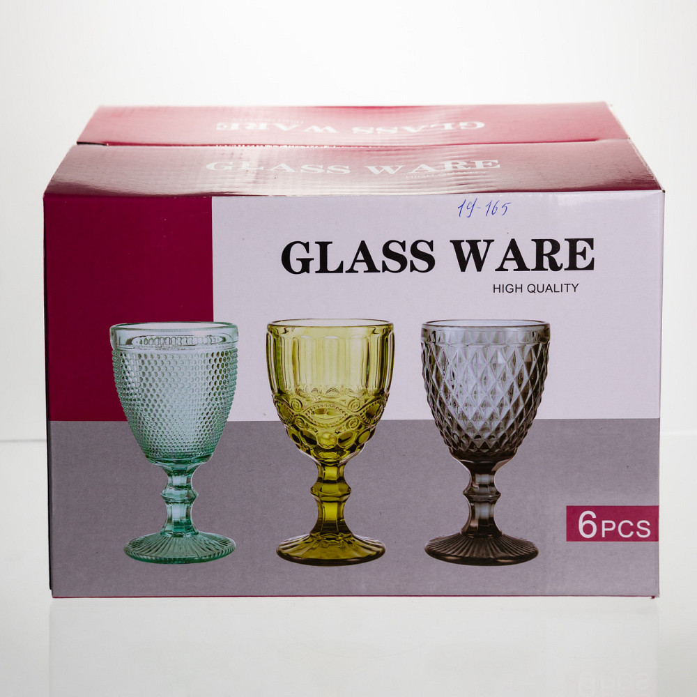 Набір келихів для вина 6 штук 340 мл винні келихи на ніжці скляні фужери для вина подарункові HP-19-165 Коломыя - изображение 3