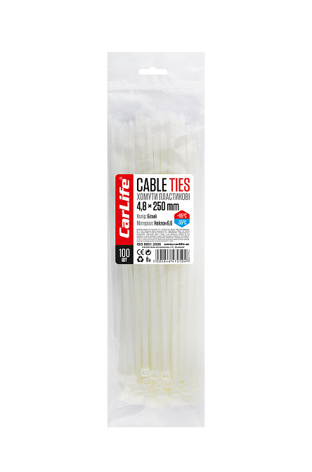 Хомути пластикові білі 4,8x250мм, 100шт Киев - изображение 1