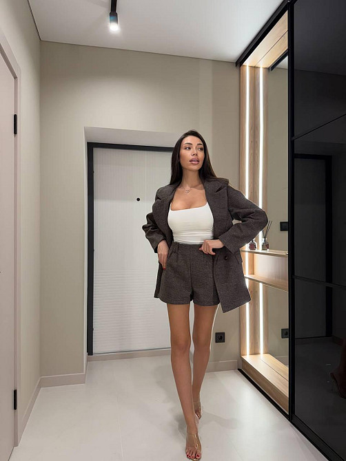 Жіночий стильний трендовий костюм-двійка кашемір вовна Шоколад, 42/44 Одеса - фото 4