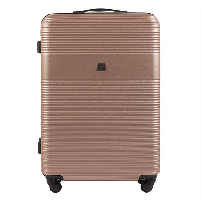 Валіза пластикова Wings 5398 середня 65 см золотисто-рожева Київ - фото 2