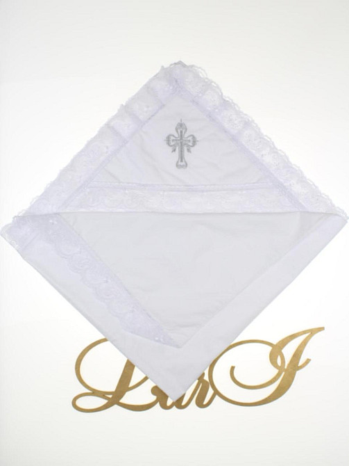 Крыжма с кружевом и вышивкой крестик Ажурная 90 х 95 см Lari Белый Кривой Рог - изображение 2