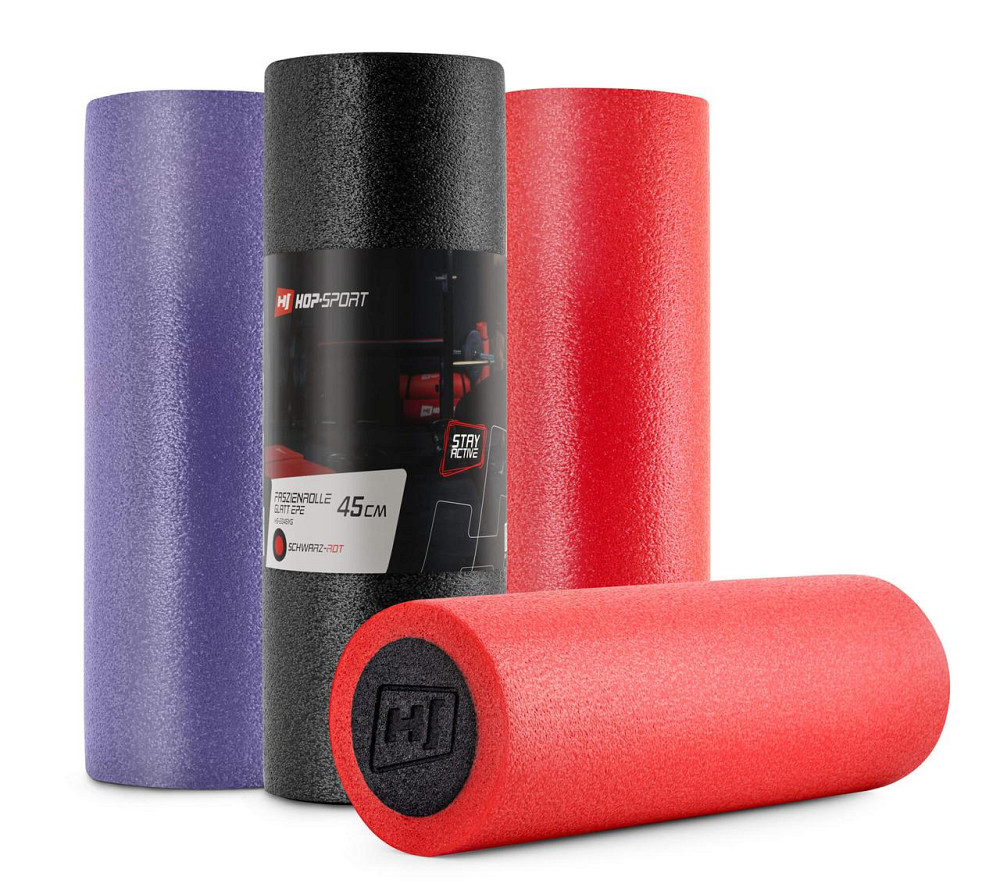 Масажний ролик (валик, роллер) Hop-Sport EPE 45см чорно-червоний Київ - фото 10