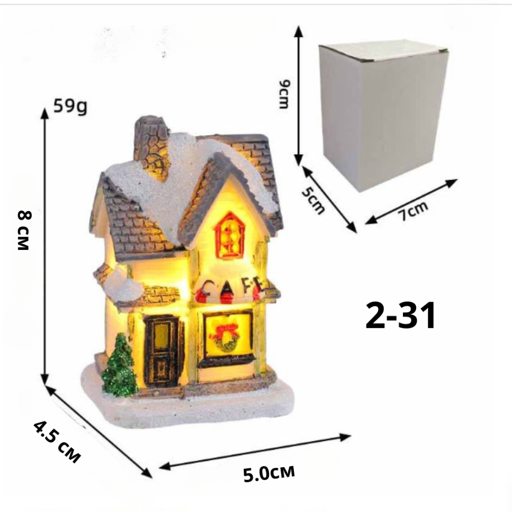 Новогодний домик с LED подсветкой из полистоуна для мини-сада, декора, миниатюры, Рождественской инсталляции. Одесса - изображение 8