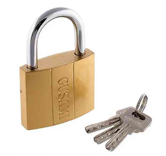 Замок навісний 20 мм з ключем золотистий Київ